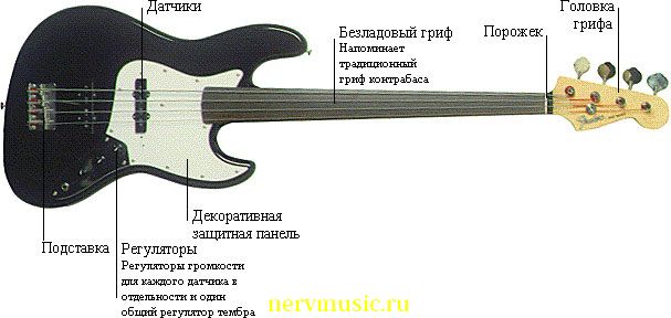 Безладовая бас-гитара | Музыкальная энциклопедия от А до Я | Музыкальные инструменты